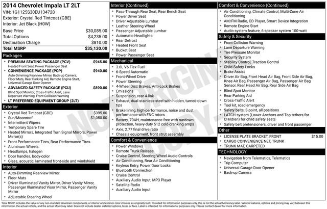 Used 2014 Chevrolet Impala LT w/ Premium Seating Package image 43