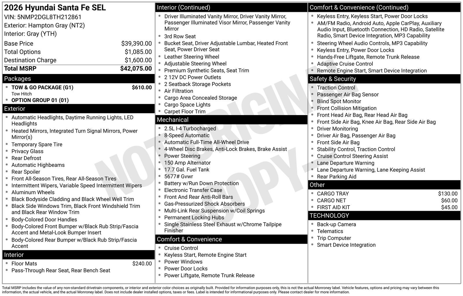 New 2026 Hyundai Santa Fe SEL w/ Tow & Go Package AWD/4WD image 20