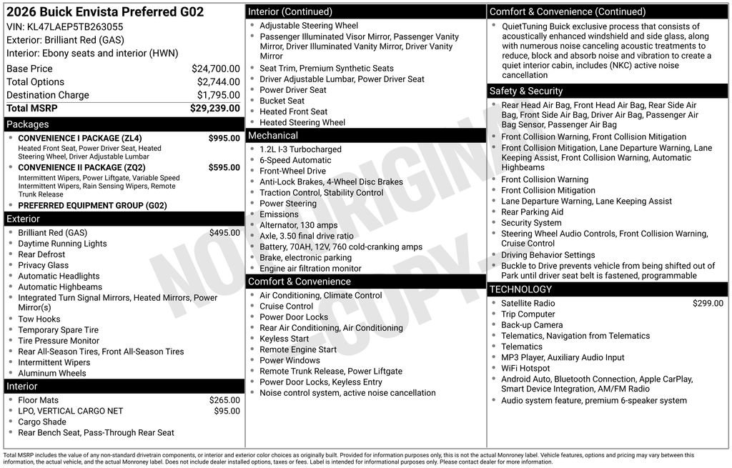 New 2026 Buick Envista Preferred w/ Convenience I Package FWD image 4