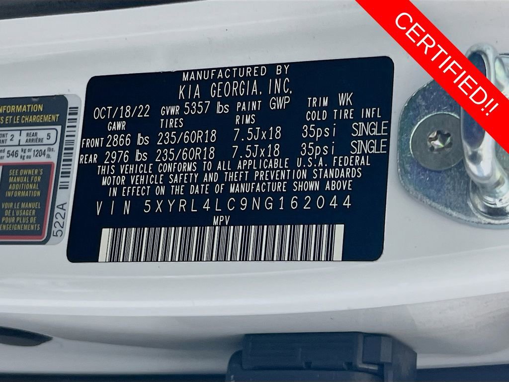Certified 2022 Kia Sorento S w/ Panoramic Sunroof Package FWD image 36