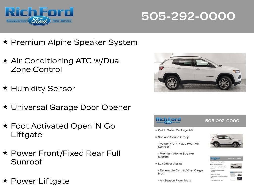 Used 2022 Jeep Compass Latitude w/ Sun and Sound Group AWD/4WD image 92