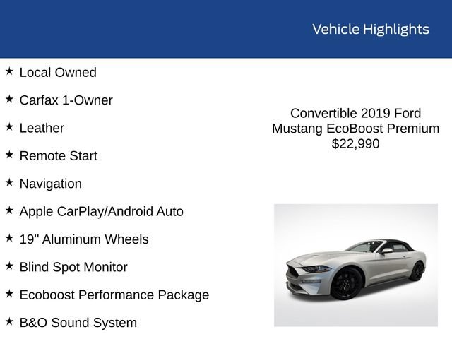 Used 2019 Ford Mustang Premium w/ Ecoboost Performance Package RWD image 2