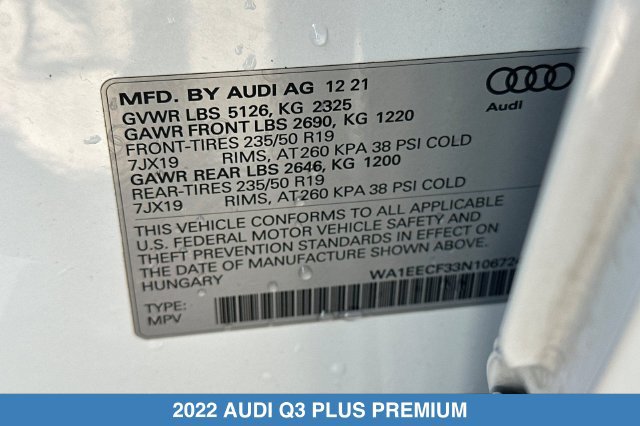 Used 2022 Audi Q3 2.0T Premium Plus AWD/4WD image 30