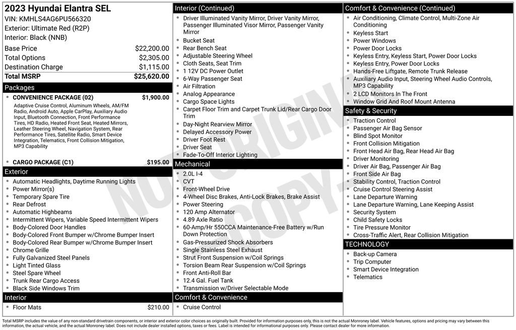 Used 2023 Hyundai Elantra SEL w/ Convenience Package FWD image 6