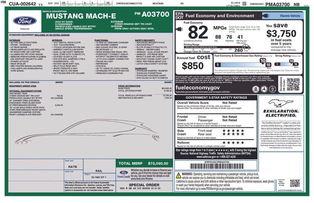 Used 2023 Ford Mustang Mach-E GT w/ GT Performance Edition AWD/4WD image 52