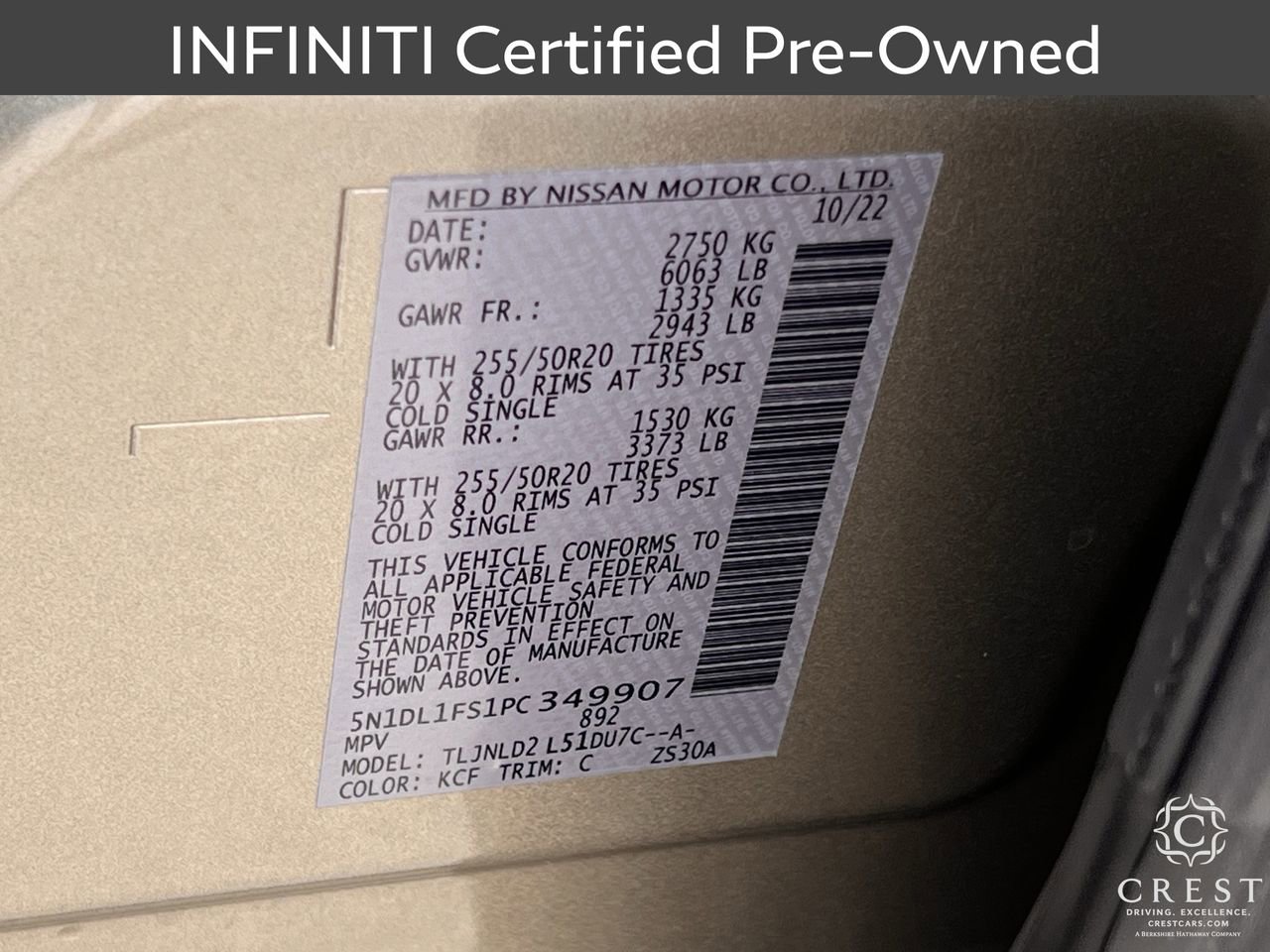 Certified 2023 INFINITI QX60 Luxe w/ Cargo Package AWD/4WD image 34