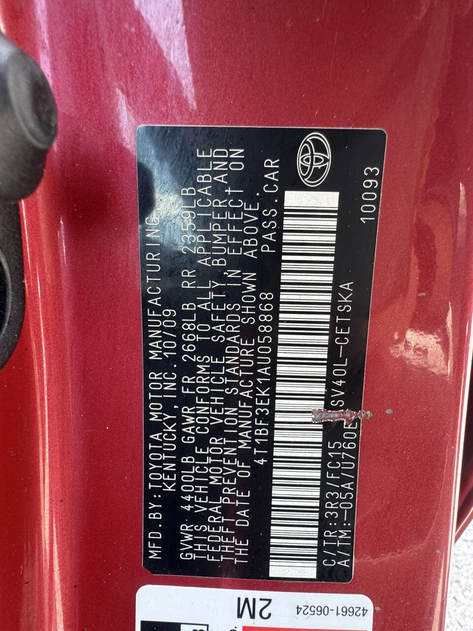 Used 2010 Toyota Camry SE FWD image 28