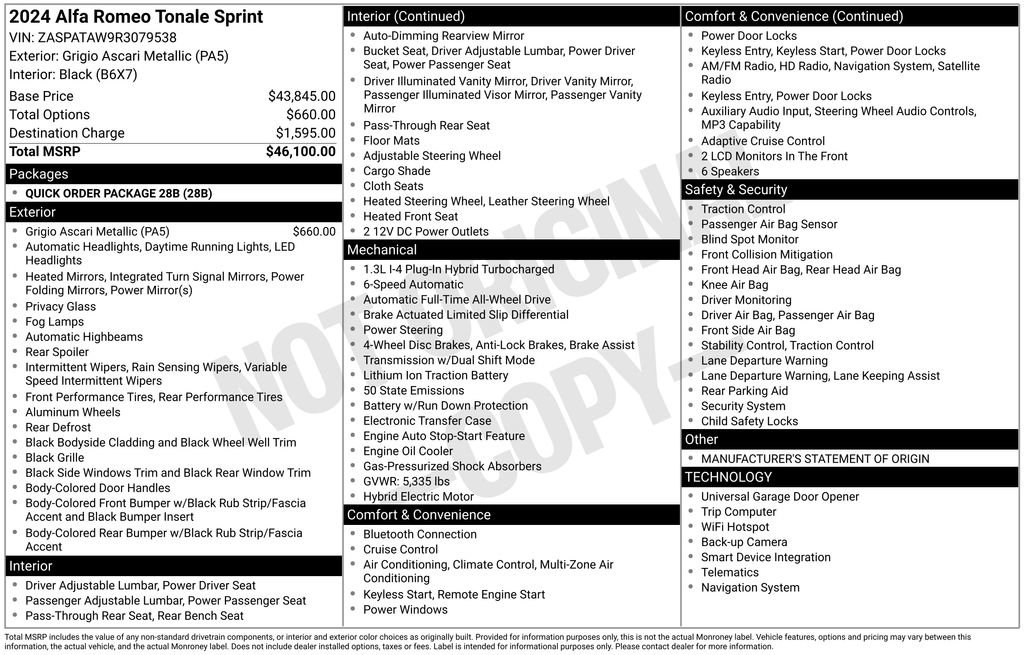Used 2024 Alfa Romeo Tonale Sprint image 17