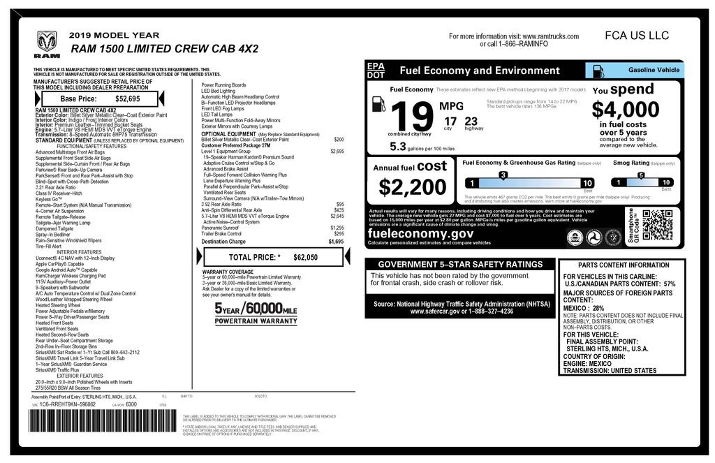 Used 2019 RAM 1500 Limited RWD image 3