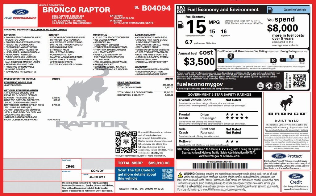 New 2025 Ford Bronco Raptor image 3