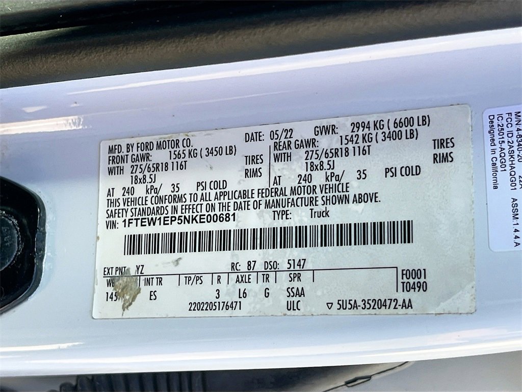 Used 2022 Ford F150 Lariat w/ Equipment Group 501A Mid image 32