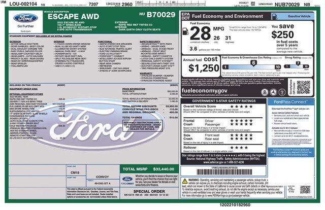 Certified 2022 Ford Escape SE w/ Convenience Package AWD/4WD image 5