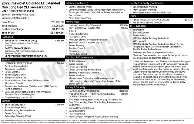 Used 2022 Chevrolet Colorado LT w/ Fleet Safety Package RWD image 35