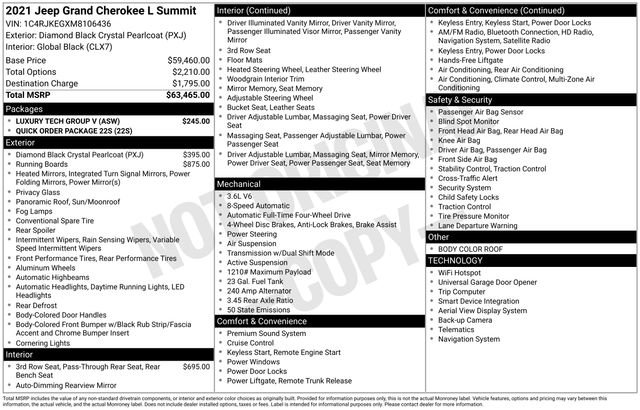 Used 2021 Jeep Grand Cherokee L Summit w/ Luxury Tech Group V image 40