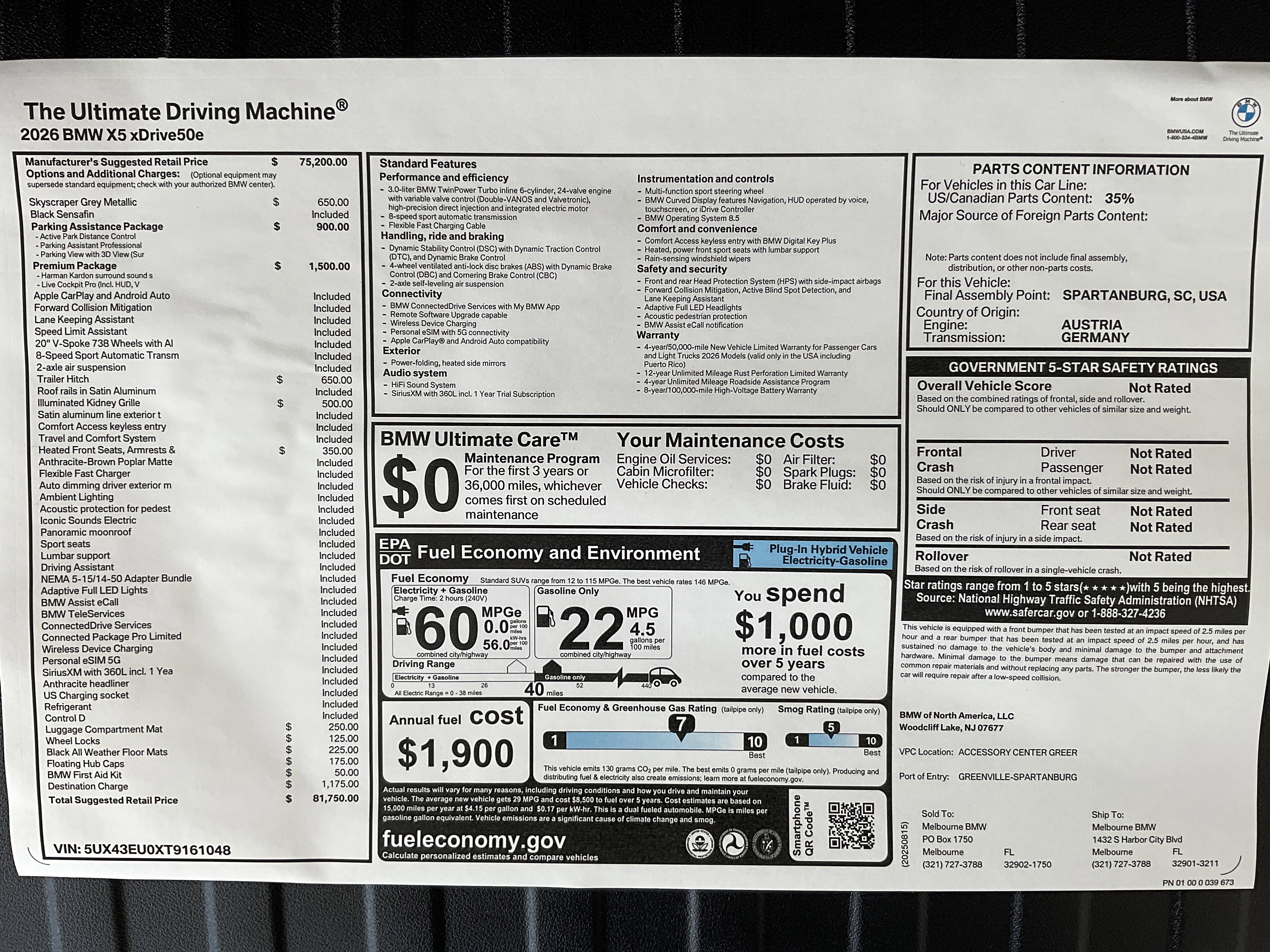 New 2026 BMW X5 xDrive50e w/ Premium Package AWD/4WD image 38