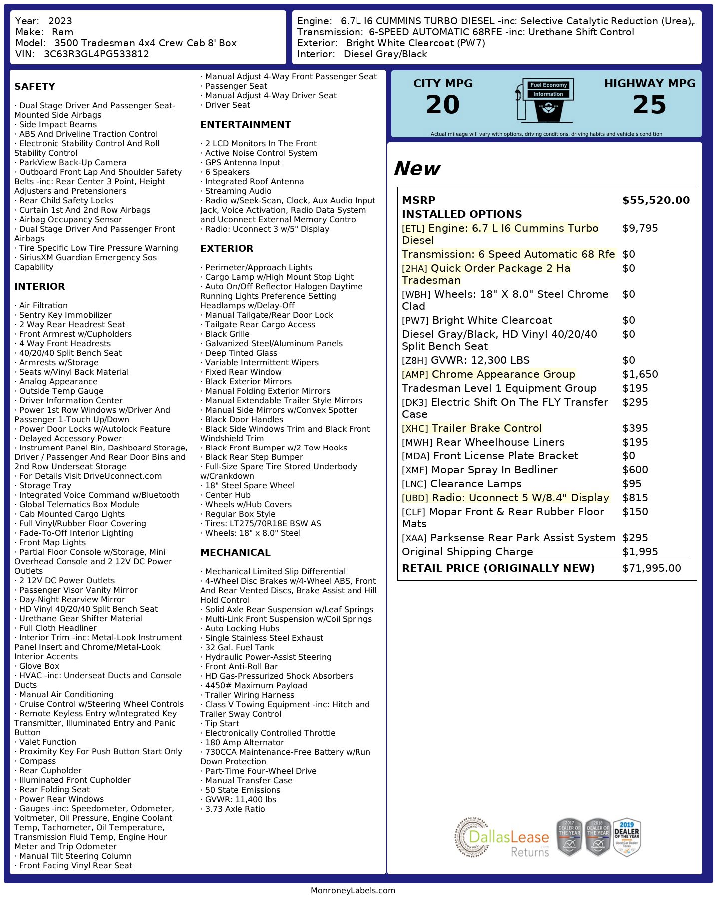 Used 2023 RAM 3500 Tradesman w/ Chrome Appearance Group image 2