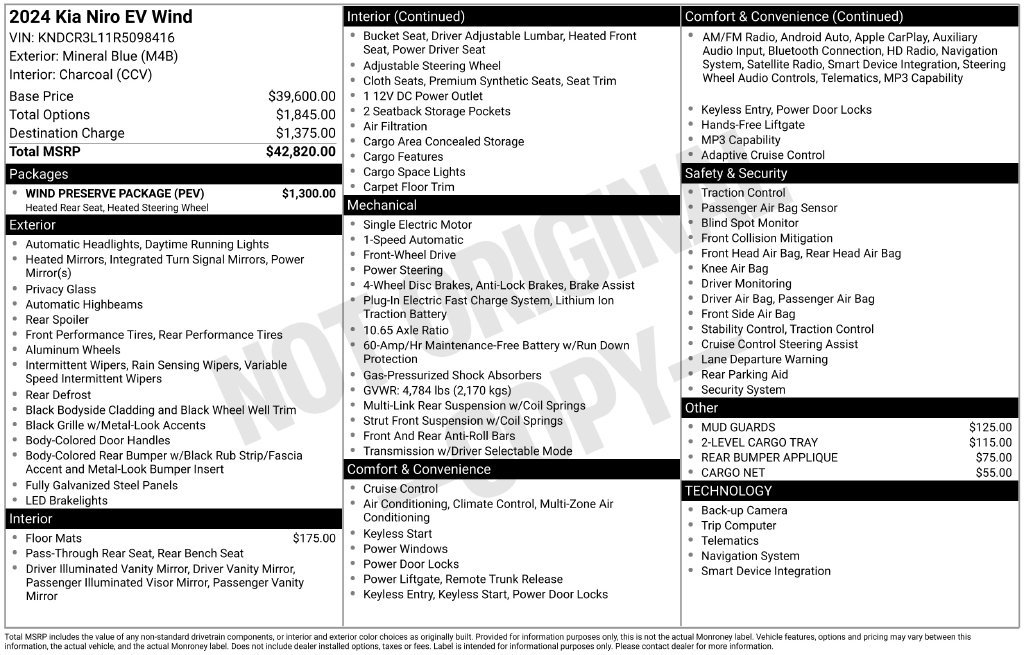 Used 2024 Kia Niro Wind w/ Wind Preserve Package FWD image 18