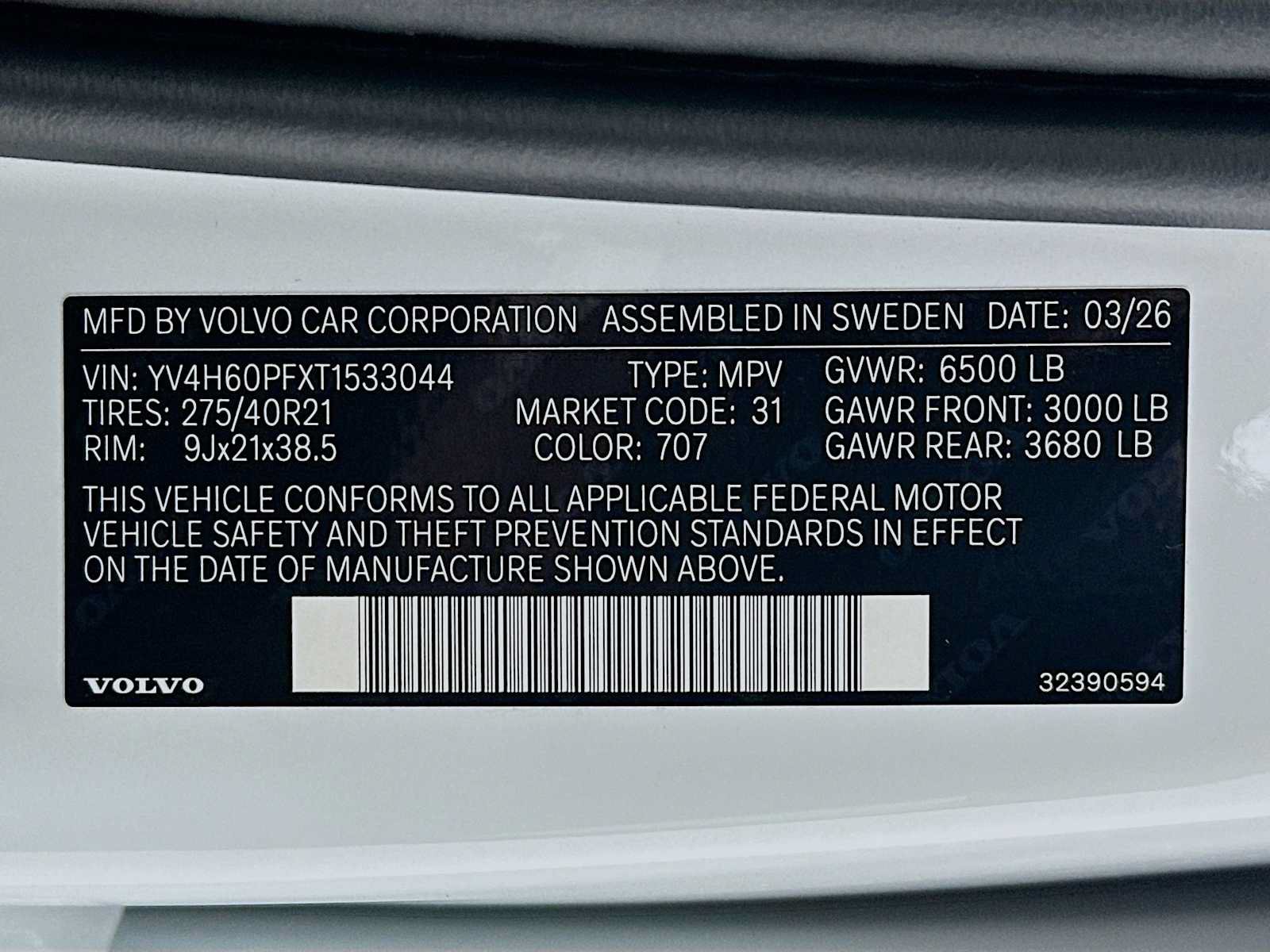 New 2026 Volvo XC90 T8 Ultra w/ Protection Package AWD/4WD image 31
