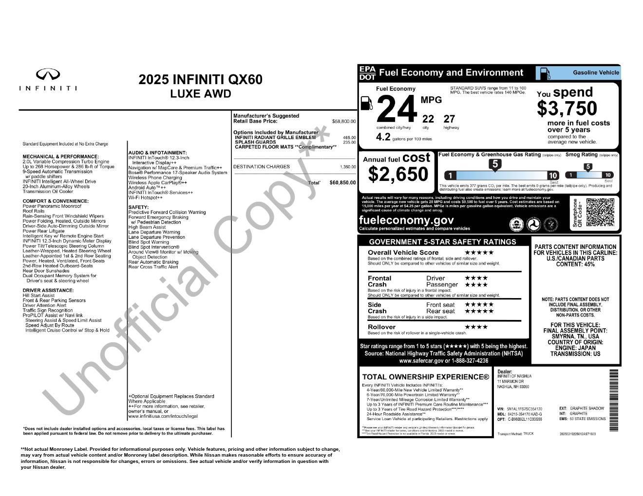 Certified 2025 INFINITI QX60 Luxe image 8