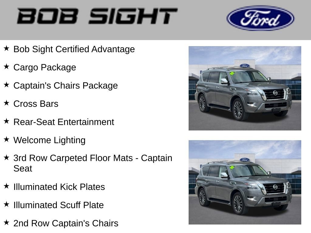 Used 2023 Nissan Armada Platinum w/ Captain's Chairs Package AWD/4WD video 3