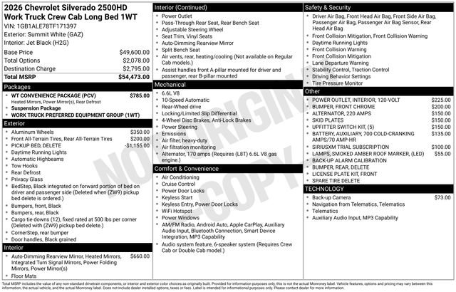 New 2026 Chevrolet Silverado 2500 W/T w/ WT Convenience Package image 5