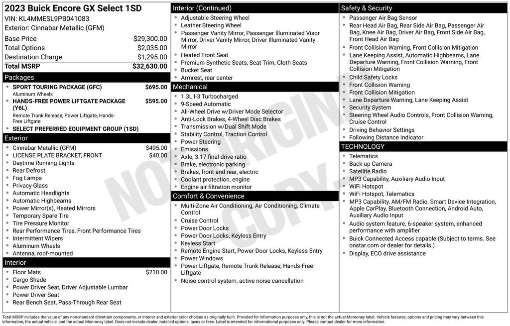 Used 2023 Buick Encore GX Select w/ Sport Touring Package AWD/4WD image 5