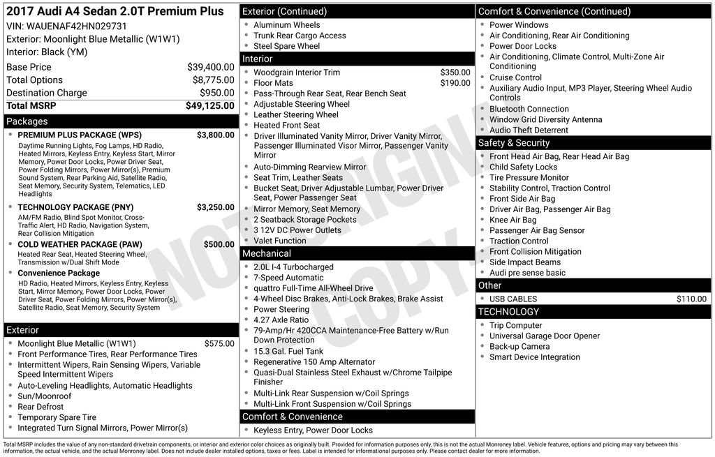 Used 2017 Audi A4 2.0T Premium Plus w/ Premium Plus Package image 29
