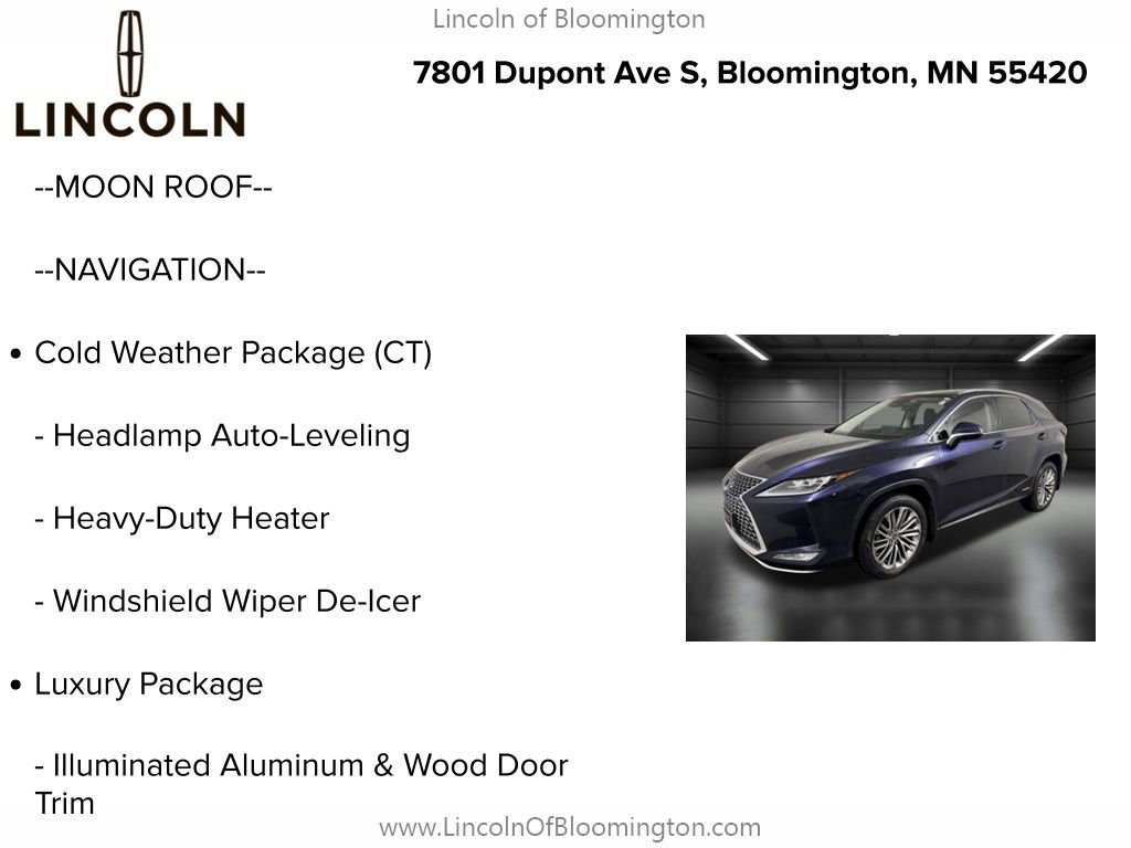 Used 2021 Lexus RX 450h AWD w/ Luxury Package image 4