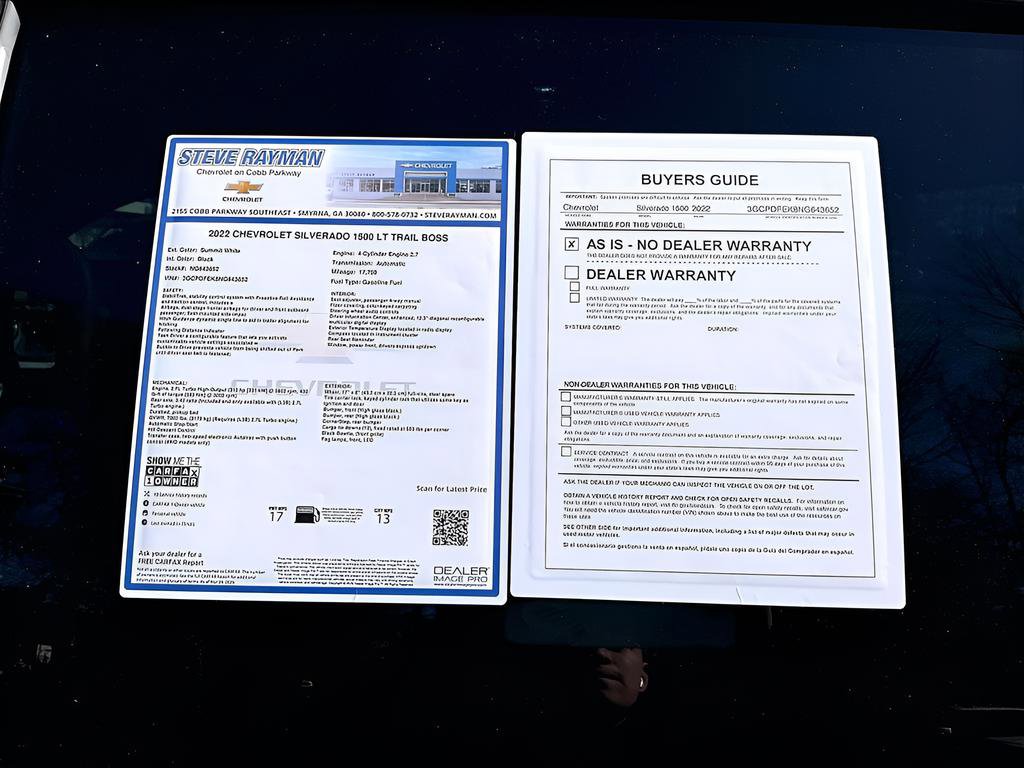 Certified 2022 Chevrolet Silverado 1500 LT Trail Boss w/ Protection Package image 26