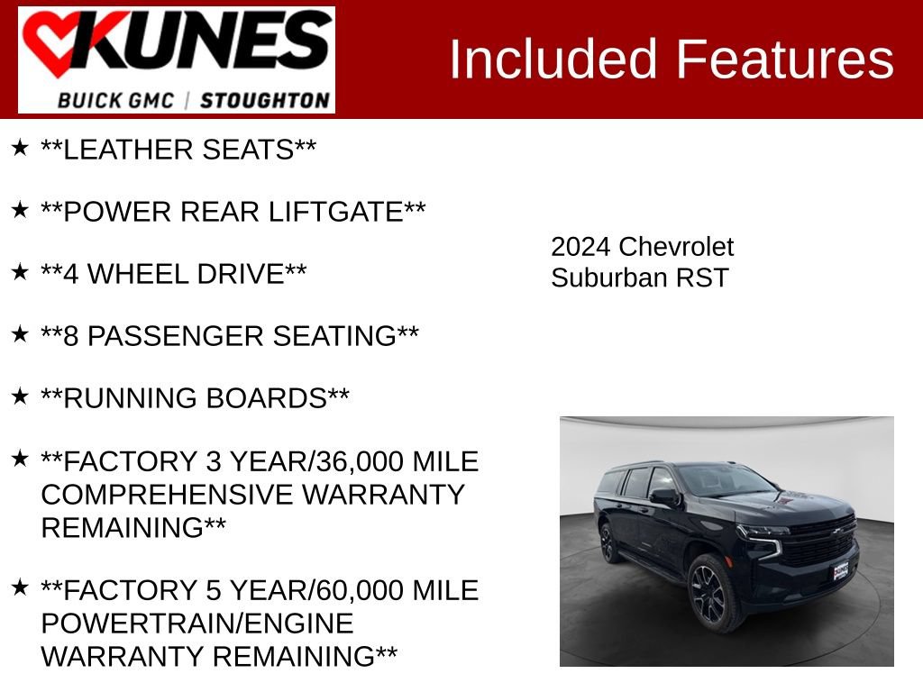 Used 2024 Chevrolet Suburban RST w/ Luxury Package AWD/4WD image 3