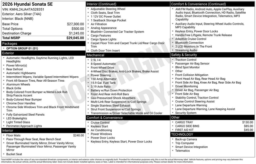 Used 2026 Hyundai Sonata SE image 5
