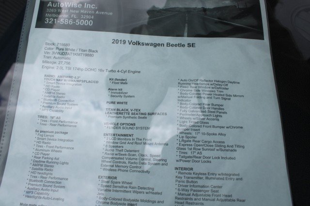 Used 2019 Volkswagen Beetle 2.0T SE w/ SE Premium Package FWD image 38