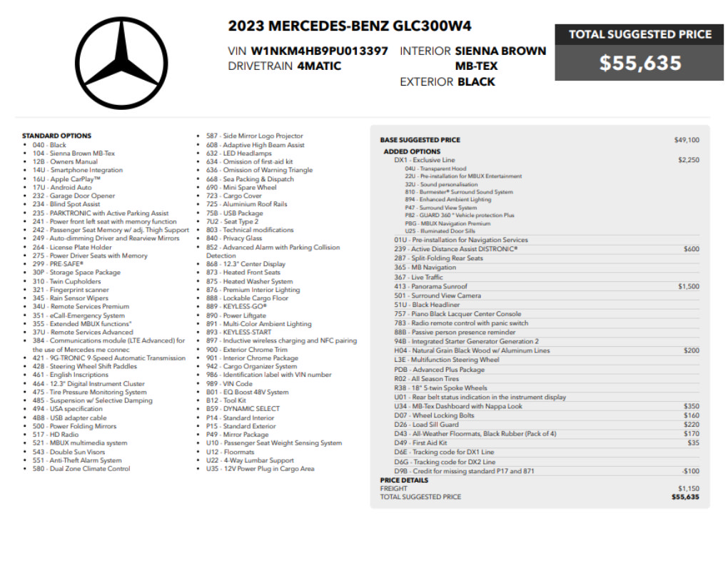 Used 2023 Mercedes-Benz GLC 300 4MATIC w/ Exclusive Trim Package image 2