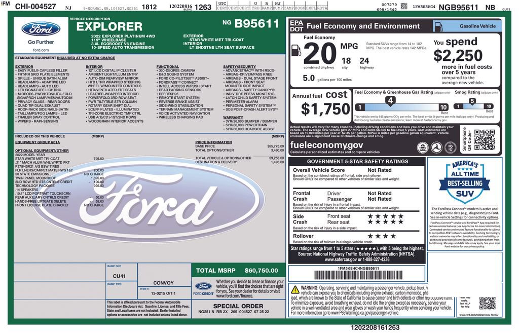 Certified 2022 Ford Explorer Platinum w/ Equipment Group 601A image 37