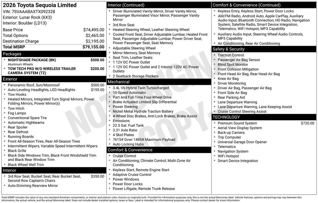 Used 2026 Toyota Sequoia Limited w/ Nightshade Package AWD/4WD image 33
