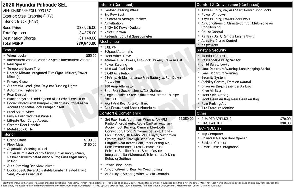 Used 2020 Hyundai Palisade SEL image 40
