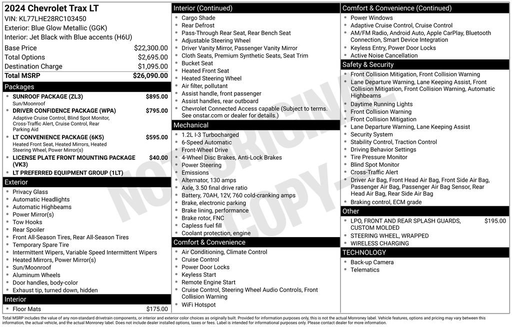 Used 2024 Chevrolet Trax LT w/ Sunroof Package FWD image 33
