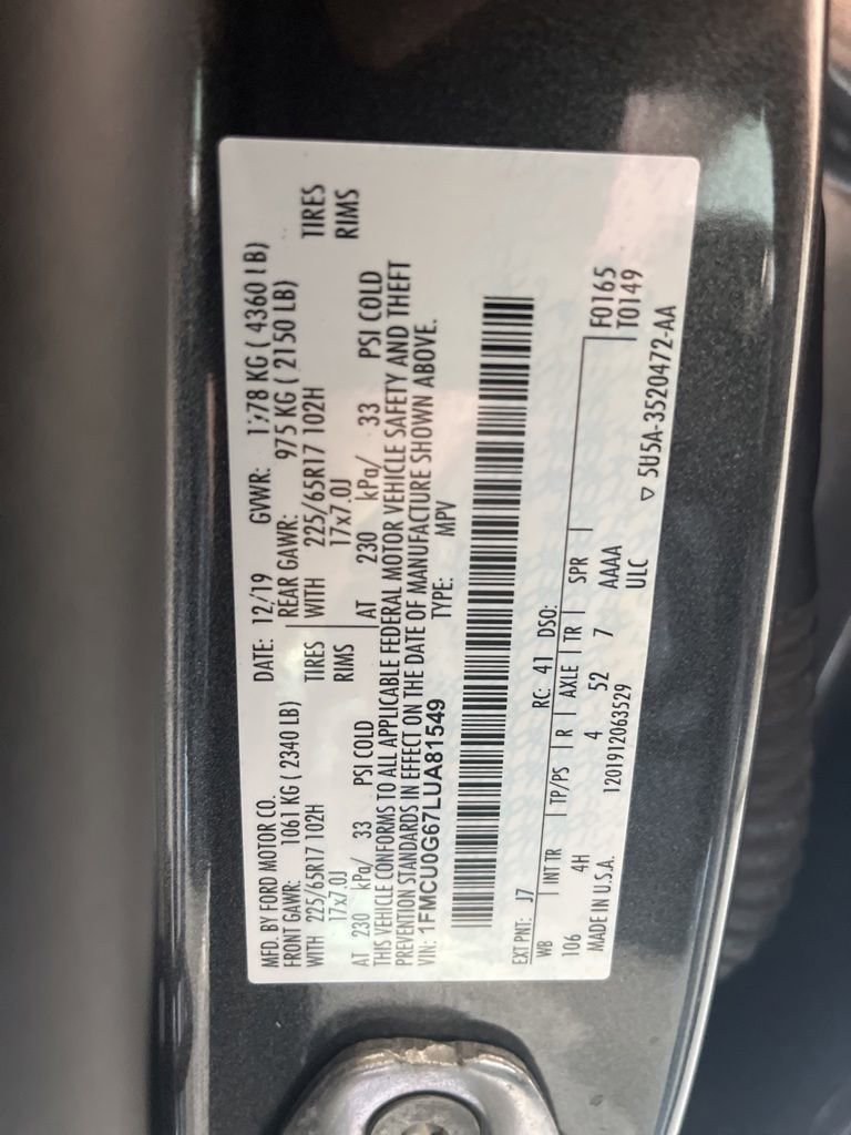Used 2020 Ford Escape SE FWD image 82
