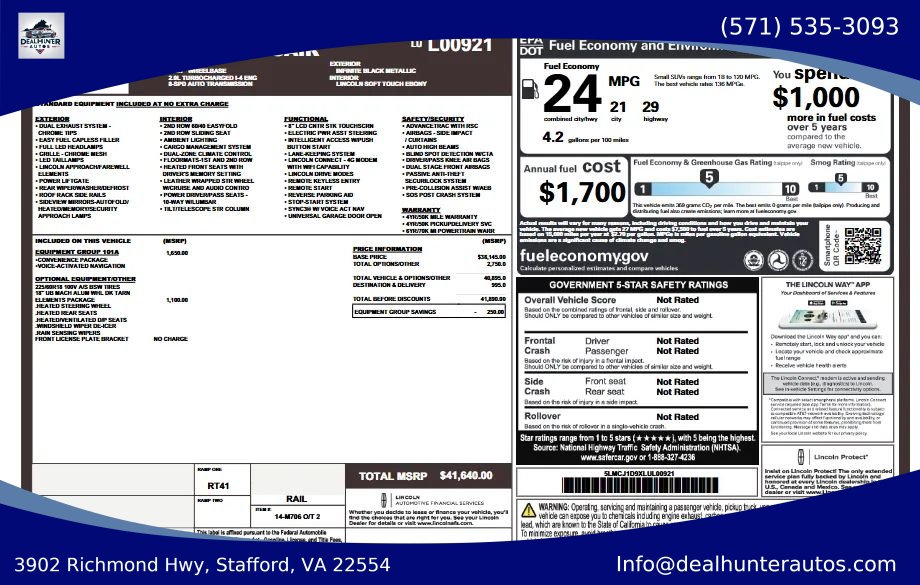 Used 2020 Lincoln Corsair AWD w/ Equipment Group 101A image 2