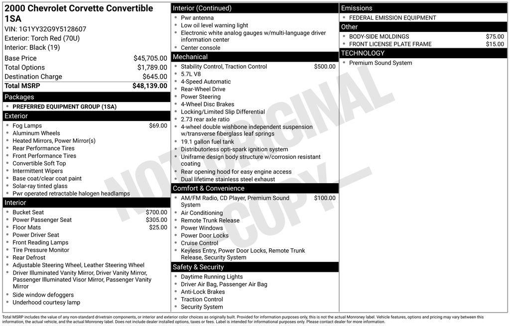 Used 2000 Chevrolet Corvette Convertible image 3