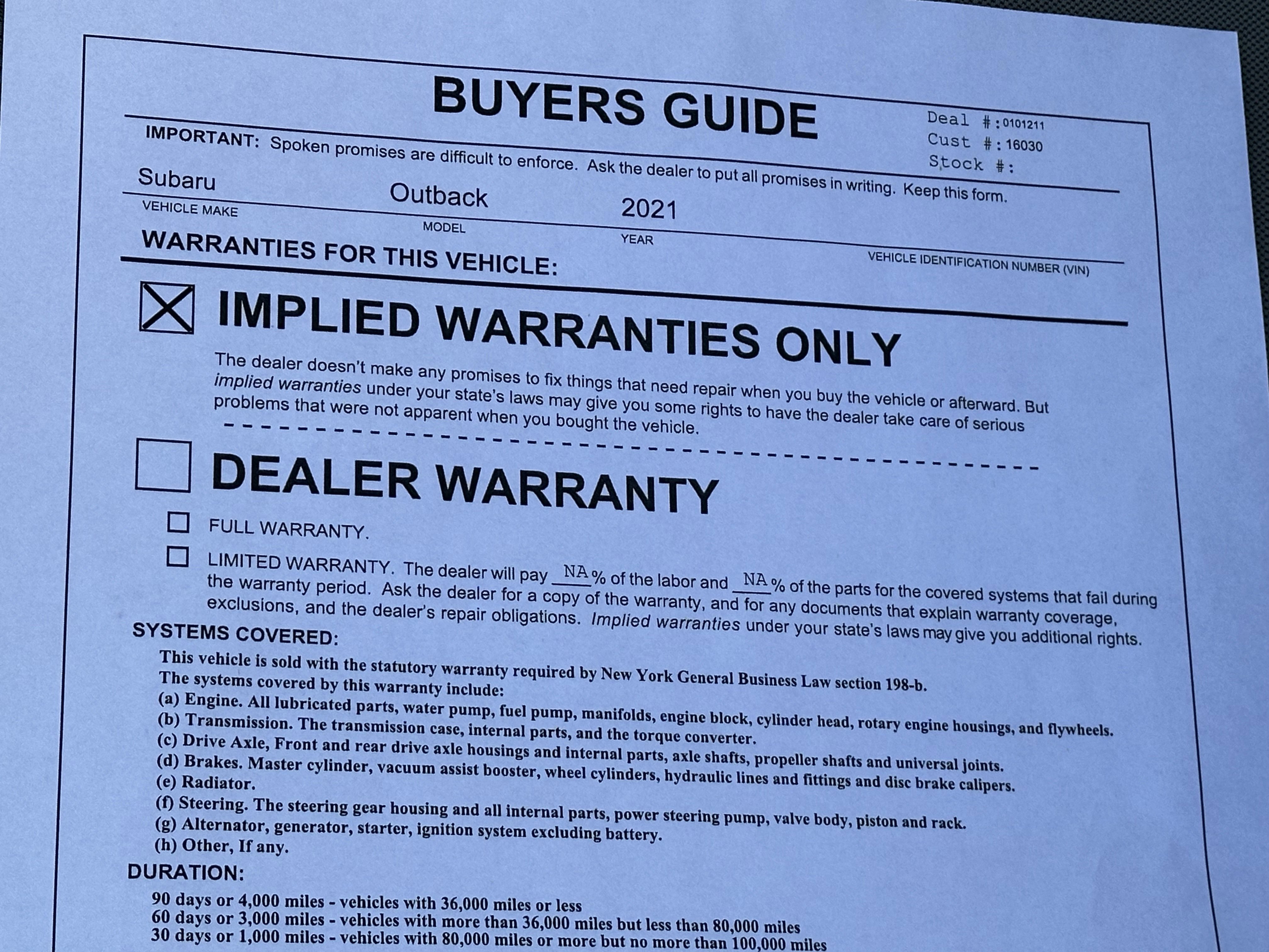 Used 2021 Subaru Outback Premium image 22