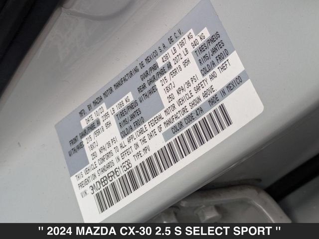 Certified 2024 MAZDA CX-30 AWD 2.5 S w/ Select Sport Pkg image 33