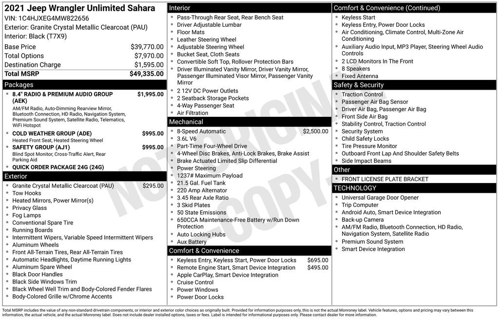 Used 2021 Jeep Wrangler Unlimited Sahara AWD/4WD image 15