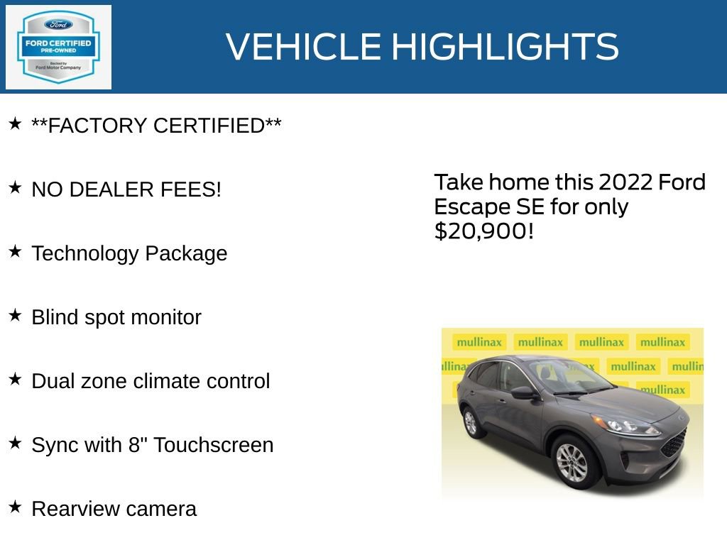 Used 2022 Ford Escape SE w/ Convenience Package FWD image 11