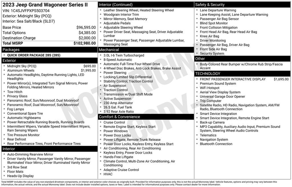 Used 2023 Jeep Grand Wagoneer Series II AWD/4WD image 6