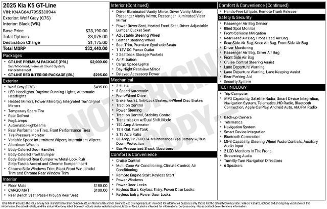 Certified 2025 Kia K5 GT-Line w/ GT-Line Premium Package FWD image 23