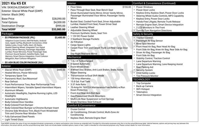 Used 2021 Kia K5 EX w/ EX Premium Package image 32