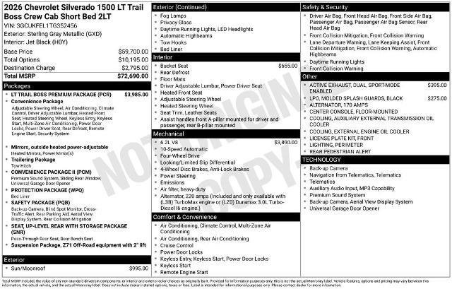 New 2026 Chevrolet Silverado 1500 LT Trail Boss w/ LT Trail Boss Premium Package AWD/4WD image 24