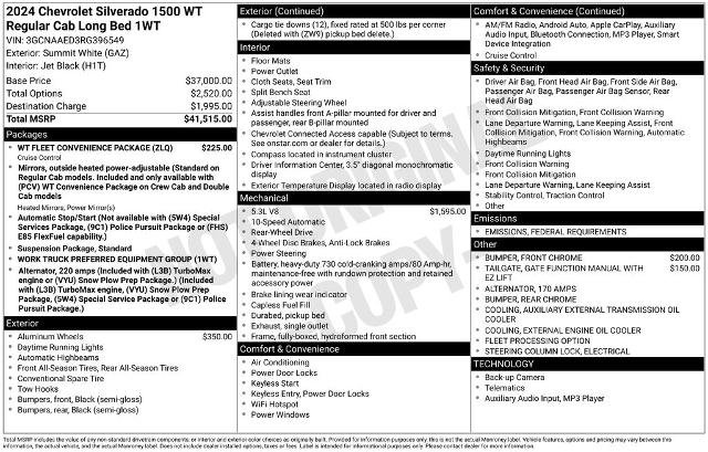 Used 2024 Chevrolet Silverado 1500 W/T w/ WT Fleet Convenience Package image 8