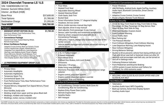 Used 2024 Chevrolet Traverse LS w/ Midnight/Sport Edition FWD image 29